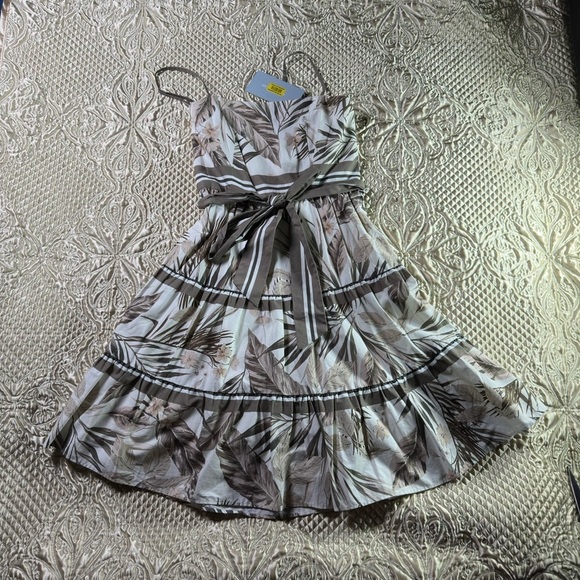 ANTONIO MELANI Tan Brown Ruffled Sundress - Picture 4 of 9